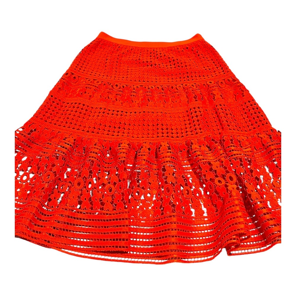 Diane von Furstenberg Tatiana Lace Skirt Womens Orange Size 8‎ - Picture 4 of 13
